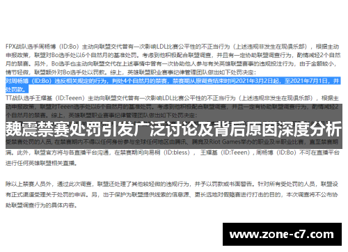 魏震禁赛处罚引发广泛讨论及背后原因深度分析